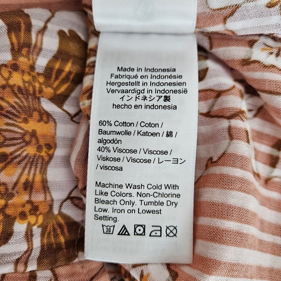 J.CREW Shirt Pink Climbing Floral Ruffle Long Sleeve Button Back Top XS - Picture 8 of 9